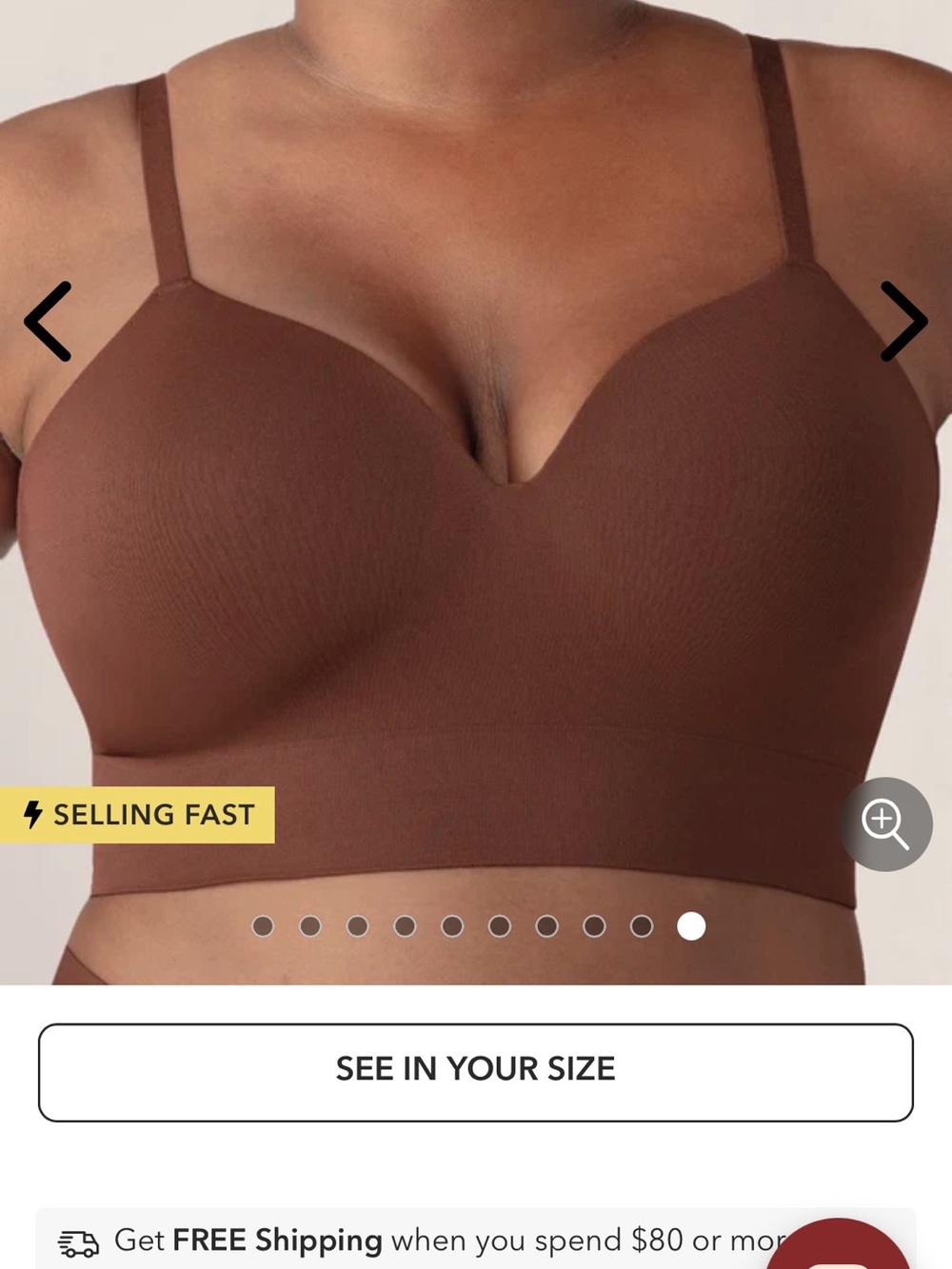 Shapermint Comfort wireless size M NWT Everyday Comfort Bra - Choc Brown
